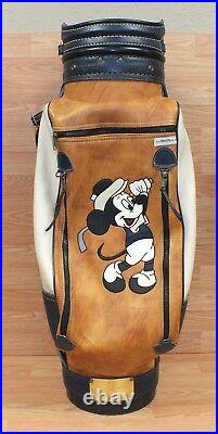 Belding Sports Walt Disney Company Mickey Mouse Blue & Tan Leather Golf Bag