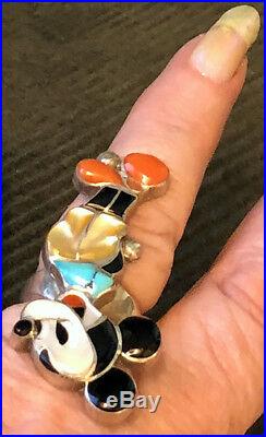 Best! Zuni Veronica Poblano Nastacio Mickey Mouse Disney Ring Sterling Size 7.5