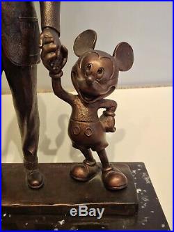 Blaine Gibson Walt Disney & Mickey Mouse Cast Bronze Partners Statue