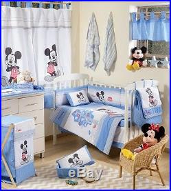 Brand New Disney 4 Piece Baby Blue Mickey Mouse Crib Bedding Cot Set