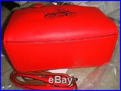 COACH DISNEY X Mickey Mouse Mini Bennet Satchel Leather Red Purse Bag F59371