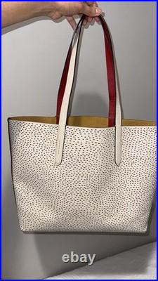 COACH Disney Mickey Mouse Keith Haring Highline Chalk white leather tote bag