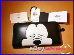 COACH x DISNEY 75th Squinting Mickey Mouse Accordion Zip Wallet F54000 Ltd Ed