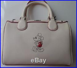 COACH x DISNEY Limited Edition Cream Mickey Mouse Leather Satchel Bag