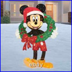 COSTCO Disney 48 Inch huge (121cm) Holiday Mickey Mouse Wreath with LED Lights