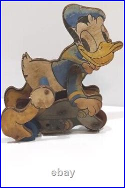 Chad Valley 1939 Walt Disney Mickey Mouse Ltd Donald Duck Clockwork Wood Tin Toy