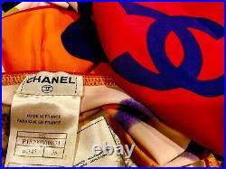 Chanel Vintage 01p 34 36 38 2 4 6 PRINT Swim DRESS Swimwear Swimsuit Coverup Top