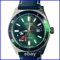 Citizen Eco-Drive DISNEY Mickey Mouse Golf Sport Green Watch 43MM AW1595-01W