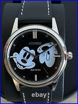 Citizen Eco-Drive Disney Mickey Mouse FE7060-05W Black Leather Strap Watch