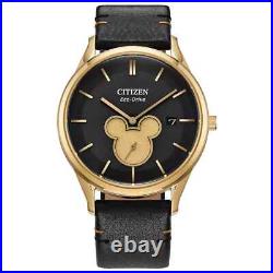 Citizen Eco Drive Disney Mickey Mouse Gold Tone Stainless Steel Quartz Watch BV