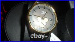 Citizen Eco Drive Disney Mickey Mouse Gold Tone Stainless Steel Quartz Watch BV