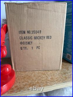 Classic Mickey Mouse Red Statue. New but box water damaged