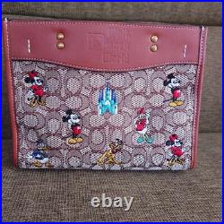 Coach Disney Collabo Mickey Mouse and Friends Embroidery Shoulder Bag Signature