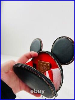 Coach Disney Mickey Mouse Black Leather Zip Around Limted Edition Coin Purse