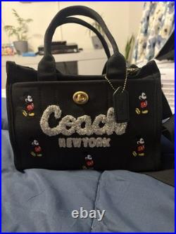 Coach Disney Mickey Mouse Canvas Tote Crossbody Bag Black New York