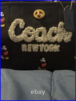 Coach Disney Mickey Mouse Canvas Tote Crossbody Bag Black New York