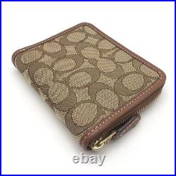 Coach Disney Mickey Mouse Small Zip Around Wallet Signature Jacquard New