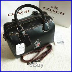 Coach X Disney Mickey Mouse Leather Bennett Shoulder Bag Black F59371 New F/S