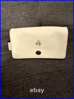 Coach x Disney Dinky Mickey Mouse Shoulder Bag White Glovetan Leather New