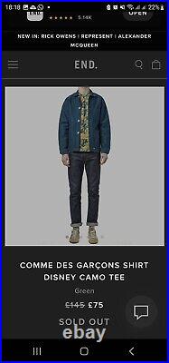 Comme Des Garçons CDG Disney Mickey Mouse T Shirt LIMTED EDITION Sz M
