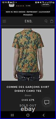 Comme Des Garçons CDG Disney Mickey Mouse T Shirt LIMTED EDITION Sz M