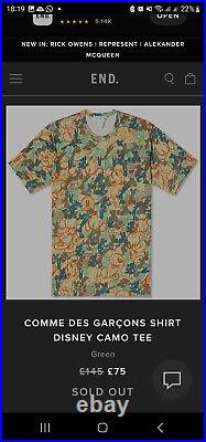 Comme Des Garçons CDG Disney Mickey Mouse T Shirt LIMTED EDITION Sz M
