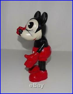 DISNEY 1930's MICKEY MOUSE HAND PAINTED COMPOSITION DOLL-9 1/4TALL-JOINTED ARMS