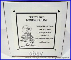 DISNEY GOEBEL MINIS 1996 PUPPY LOVE Mickey Minnie Mouse Pluto LTD ED, COA, BOX