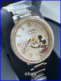 DISNEY Mickey Mouse Ladies' Watch CITIZEN Eco-Drive FE7044-52W New in Box