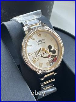 DISNEY Mickey Mouse Ladies' Watch CITIZEN Eco-Drive FE7044-52W New in Box