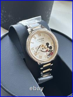DISNEY Mickey Mouse Ladies' Watch CITIZEN Eco-Drive FE7044-52W New in Box