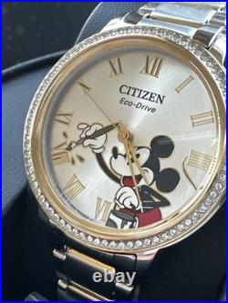 DISNEY Mickey Mouse Ladies' Watch CITIZEN Eco-Drive FE7044-52W New in Box