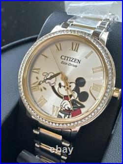 DISNEY Mickey Mouse Ladies' Watch CITIZEN Eco-Drive FE7044-52W New in Box
