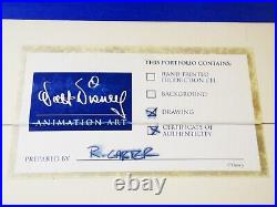 DISNEY PLUTO Signed Animation Production Art Drawing 1999 Mickey Mouse Works COA