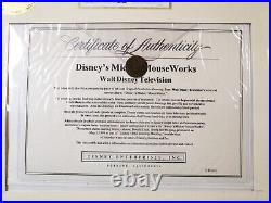 DISNEY PLUTO Signed Animation Production Art Drawing 1999 Mickey Mouse Works COA