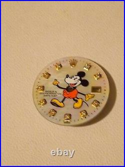 Dial Aftermarket Mickey Mouse Gold Indexes For Rolex Date Just 36mm