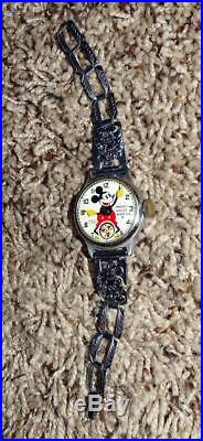 Disney1935 Ingersollmickey Mouse Watch+7 Link Band+hand Painted Charms+bonus