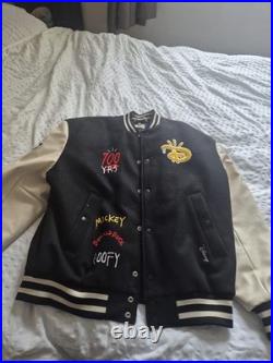 Disney 100 Anniversary Mickey Mouse Varsity Baseball Jacket Size L H&M Heavy Disney 100 Anniversary Mickey Mouse Varsity Baseball Jacket Size L H&M Heavy