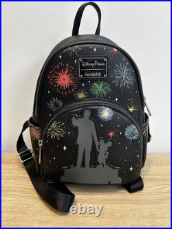 Disney 100 Mickey Mouse Walt Partners Fireworks Light Up Loungefly Backpack Bag