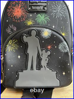 Disney 100 Mickey Mouse Walt Partners Fireworks Light Up Loungefly Backpack Bag