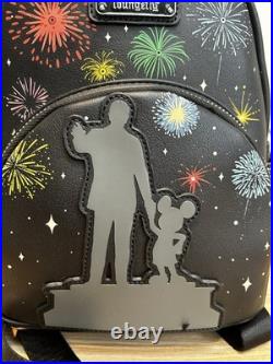 Disney 100 Mickey Mouse Walt Partners Fireworks Light Up Loungefly Backpack Bag