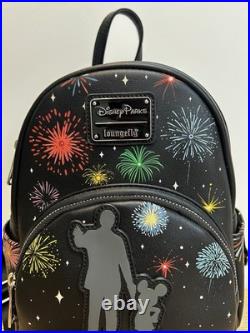 Disney 100 Mickey Mouse Walt Partners Fireworks Light Up Loungefly Backpack Bag