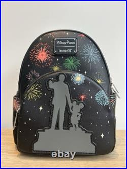 Disney 100 Mickey Mouse Walt Partners Fireworks Light Up Loungefly Backpack NWT