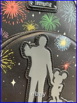 Disney 100 Mickey Mouse Walt Partners Fireworks Light Up Loungefly Backpack NWT