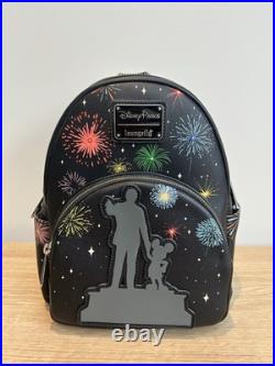 Disney 100 Mickey Mouse Walt Partners Fireworks Light Up Loungefly Backpack NWT