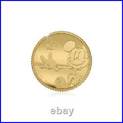 Disney 100th Anniversary Mickey Mouse 0.5g 0.9999 Gold Coin Solomon Islands 2023