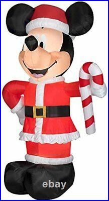 Disney 10.5Ft Mickey Mouse Santa with Candy Cane Airblown Inflatable Christmas