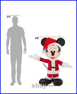 Disney 4-ft Animated Holiday Mickey Mouse Christmas Santa Animatronic Home Depot