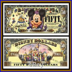 Disney 50 Dollars, 2005 A Series 50th Anniversary, Mickey Mouse Uncirculated