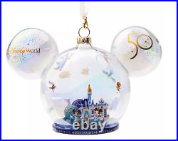 Disney 50th Anniversary Glass Bauble 2021 Christmas Ornament In Hand